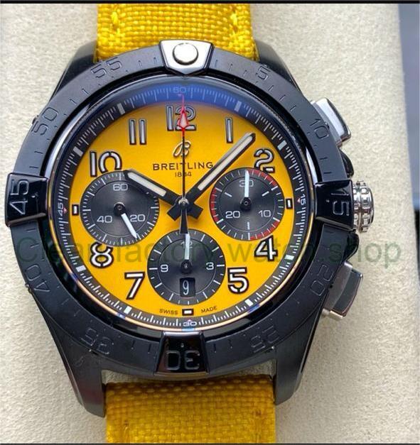 BLS Factory Breitling Avenger B01 Chronograph SB0147101I1X1 44mm Steel Yellow Calf Skin Strap Arabic Numerals Yellow Dial 1 2ab82950 134d 43fc a334 ae8222cf1515 Clean Factory Watch