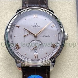 YMS Factory Omega De Ville Prestige 434.13.41.21.06.001 41mm Steel Leather Strap Roman Numerals Grey Dial 10 3aec7473 c1de 4b77 bf1c df48ed7c8e77 Clean Factory Watch