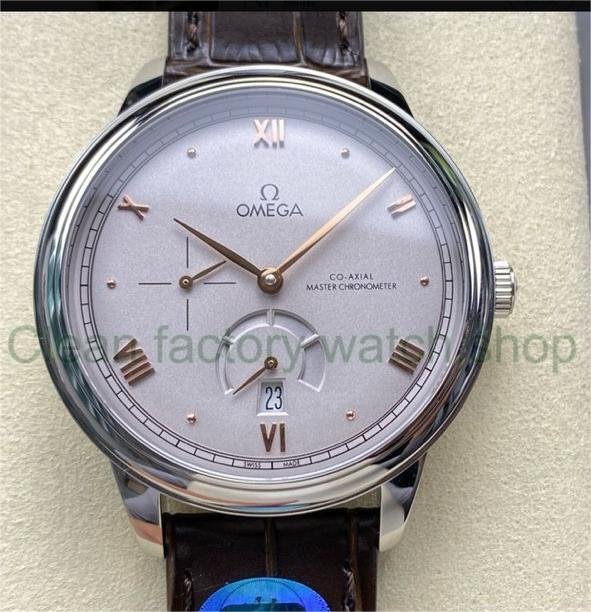 YMS Factory Omega De Ville Prestige 434.13.41.21.06.001 41mm Steel Leather Strap Roman Numerals Grey Dial 1 3aec7473 c1de 4b77 bf1c df48ed7c8e77 Clean Factory Watch