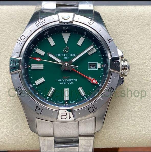 BLS Factory Breitling Avenger 44mm Full Steel Red GMT Needle Green Dial 1 5eb45f46 ba13 409c 83aa 6703c640c46d Clean Factory Watch