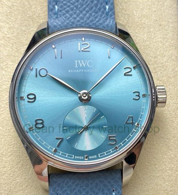 GR Factory IWC Portuguese IW358402 40mm Steel Leather Strap Arabic Numerals Ice Blue Dial 1 7b084995 00df 4347 b2e2 220eab6229d1 Clean Factory Watch
