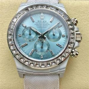 PPM Factory Rolex Daytona Modified 126506 Carbon Fiber Calf Skin Strap Diamond Baguette Ice Blue Dial 24 93679d73 0a6b 4aa0 9129 d415d8b2f73f Clean Factory Watch