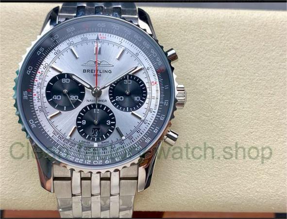 BLS Factory Breitling Navitimer 1 B01 Chronograph AB0138241G1A1 43mm Full Steel Silver Dial 1 96c9c9aa 041d 49ca 9133 9243752ad75f Clean Factory Watch