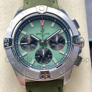 BLS Factory Breitling Avenger B01 Chronograph AB0147101L1X1 44mm Steel Calf Skin Strap Green Dial 16 dc41aa7b 28ee 497f b343 3b082a850b7d Clean Factory Watch