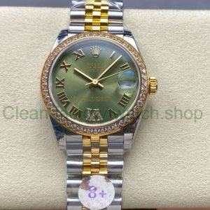 8+ Factory Rolex Counterweight Datejust 278383RBR-0016 31mm Diamond Yellow Gold Bezel Half Yellow Gold Roman Numerals Diamond Green Dial Jubilee 12 eaff23ab 98b1 43bf b92c fd9759d85813 Clean Factory Watch