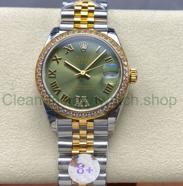 8+ Factory Rolex Counterweight Datejust 278383RBR-0016 31mm Diamond Yellow Gold Bezel Half Yellow Gold Roman Numerals Diamond Green Dial Jubilee 1 eaff23ab 98b1 43bf b92c fd9759d85813 Clean Factory Watch