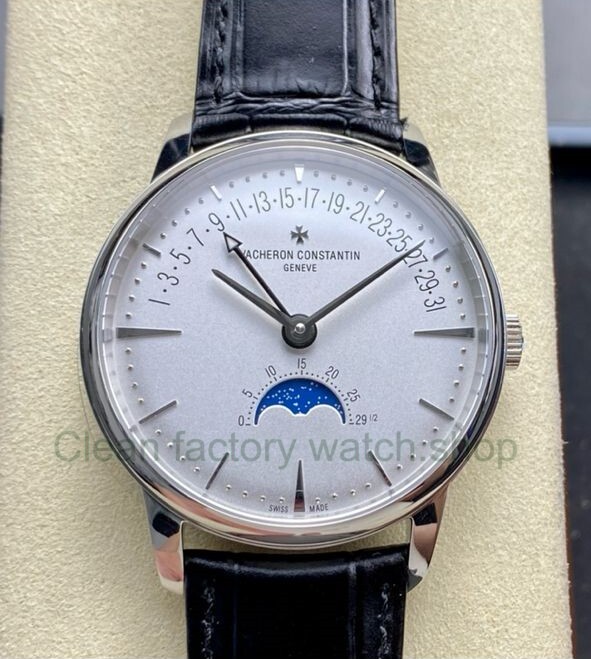GR Factory Vacheron Constantin Moonphase Retrograde Date Overseas 4010U/000G-B330 41mm Steel Leather Strap Silver Dial 1 f39c878e ea13 4285 9636 4f13d18c2c1c Clean Factory Watch