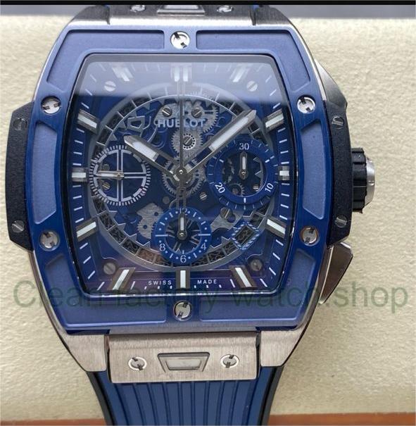 BBF Factory Hublot Spirit of Big Bang 642.NL.7170.RX 42mm Blue Ceramic Titanium Blue Rubber Strap Skeletonized Blue Dial 1 f3fca488 8d73 461e a88e ac12738fcd55 Clean Factory Watch