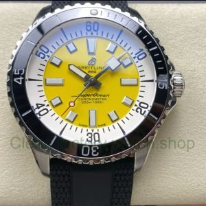 TF Factory Breitling Superocean A17375211I1S1 44mm Black Bezel Steel Black Rubber Strap Yellow Dial 12 917dfb6e b0e9 4158 93a6 4fa80422cf8a Clean Factory Watch