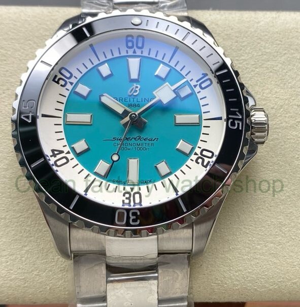 TF Factory Breitling Superocean A17376211L2A1 44mm Black Bezel Full Steel Light Blue Dial 1 e86cde3f ba5a 4d12 911f c55a77260e86 Clean Factory Watch