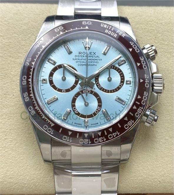VS Factory Counterweight Rolex Daytona 126506-0002 40mm Full Platinum Ice Blue Diamond Baguette Dial 1 e548d5e8 6f9e 4551 ad74 1f2a7a387b2b Clean Factory Watch