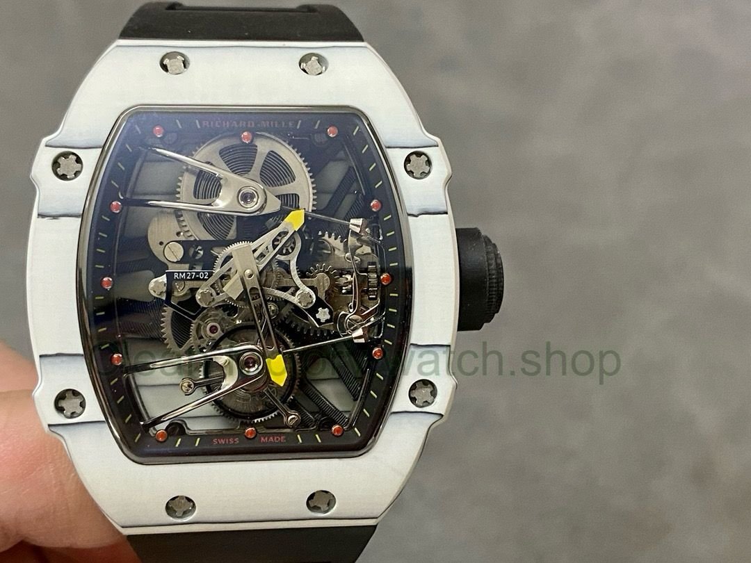 RM Factory Tourbillon Richard Mille RM 27-02 43mm Carbon Fiber Rubber Strap Tourbillon Skeletonized Dial 1 fee32547 adc0 4a59 88d9 b44a46c48913 Clean Factory Watch