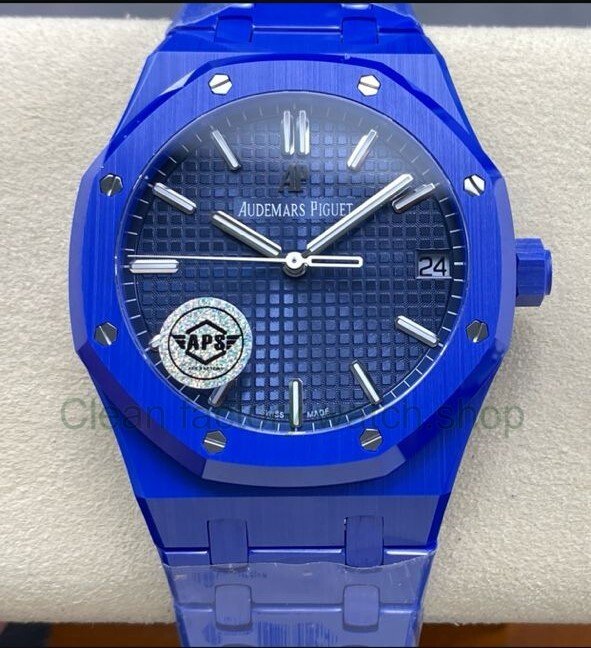 APS Factory Audemars Piguet Royal Oak 15500 Full Blue Ceramic Blue Dial