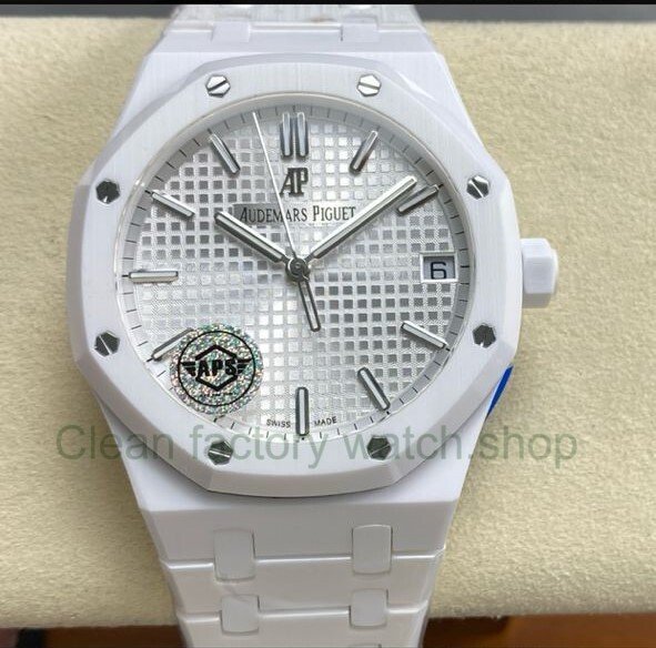 APS Factory Audemars Piguet Royal Oak 15500 Full White Ceramic Silver Dial