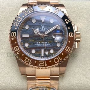 ARF Factory Rolex GMT Master II 126715CHNR 40mm Full Rose Gold Iron Tiger Eye Stone Dial 10 Clean Factory Watch
