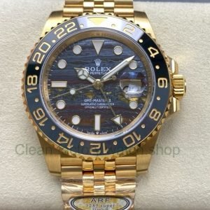 ARF Factory Rolex GMT Master II 126718GRNR 40mm Full Yellow Gold Iron Tiger Eye Stone Dial 5 Clean Factory Watch