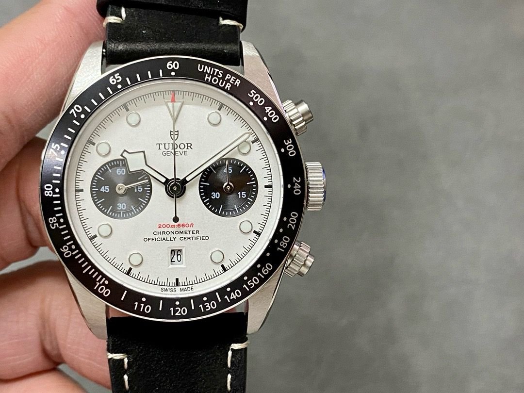 TW Factory Tudor Black Bay Chrono M79360N 0006 41mm Steel Leather Strap White Dial 3 Clean Factory Watch