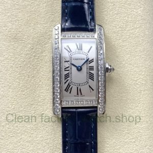 8848 Factory Cartier Tank Américaine 19mm Diamond Bezel Roman Numerals Silver Dial 24 8848 Factory Cartier Tank Americaine 19mm Diamond Bezel Roman Numerals Silver Dial 1 Clean Factory Watch