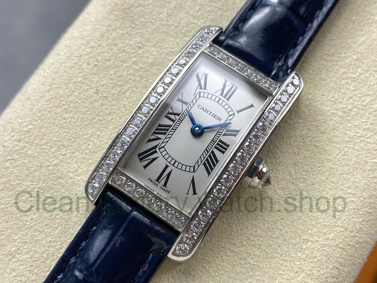 8848 Factory Cartier Tank Américaine 19mm Diamond Bezel Roman Numerals Silver Dial (10) 8848 Factory Cartier Tank Américaine 19mm Diamond Bezel Roman Numerals Silver Dial (10)