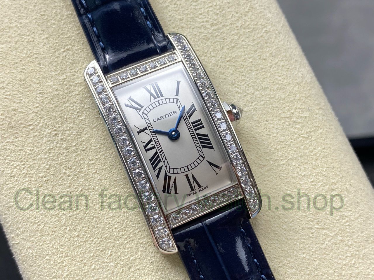 8848 Factory Cartier Tank Américaine 19mm Diamond Bezel Roman Numerals Silver Dial 3 8848 Factory Cartier Tank Americaine 19mm Diamond Bezel Roman Numerals Silver Dial 11 Clean Factory Watch