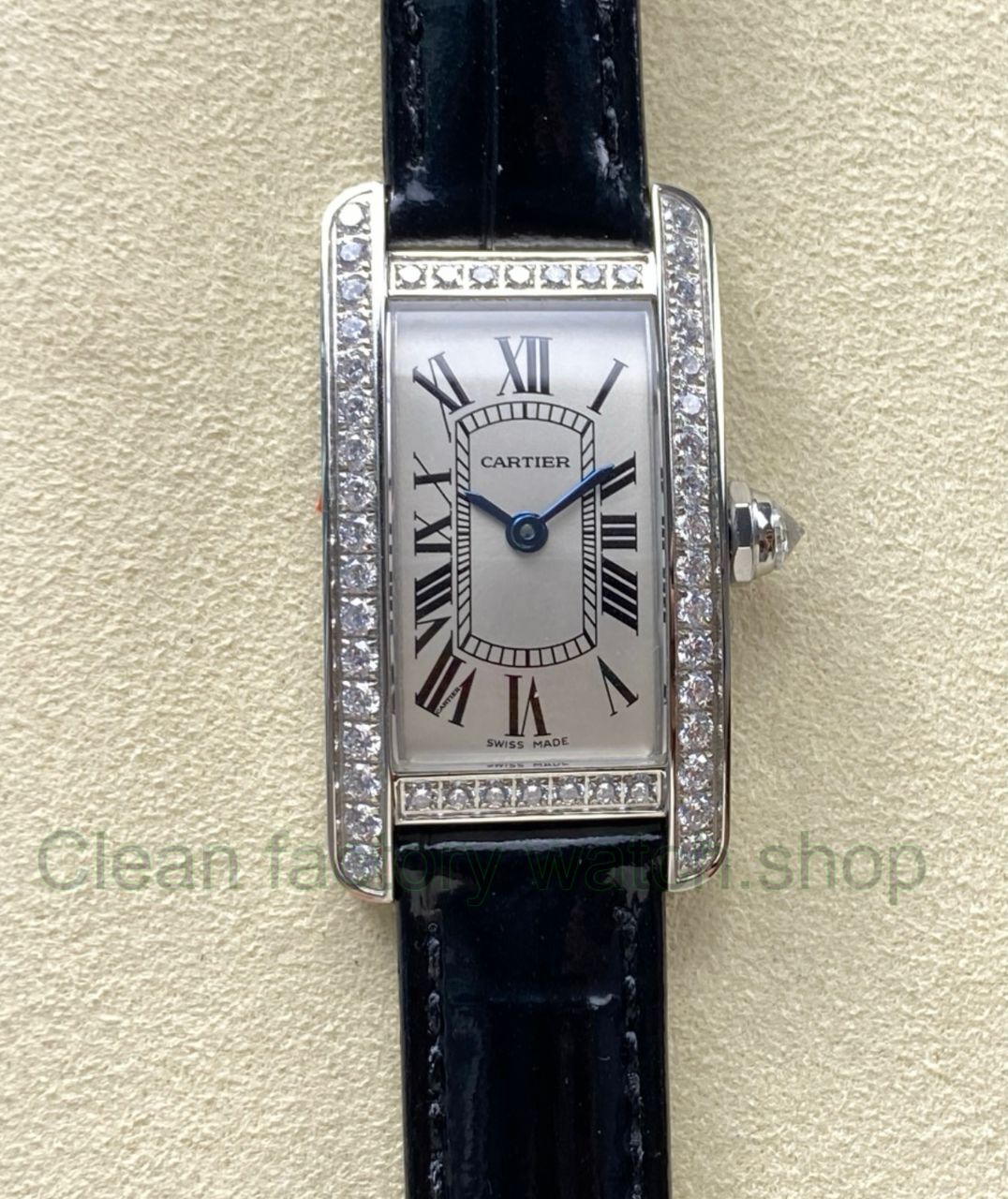 8848 Factory Cartier Tank Américaine 19mm Diamond Roman Numerals Silver Dial 1 8848 Factory Cartier Tank Américaine 19mm Diamond Roman Numerals Silver Dial