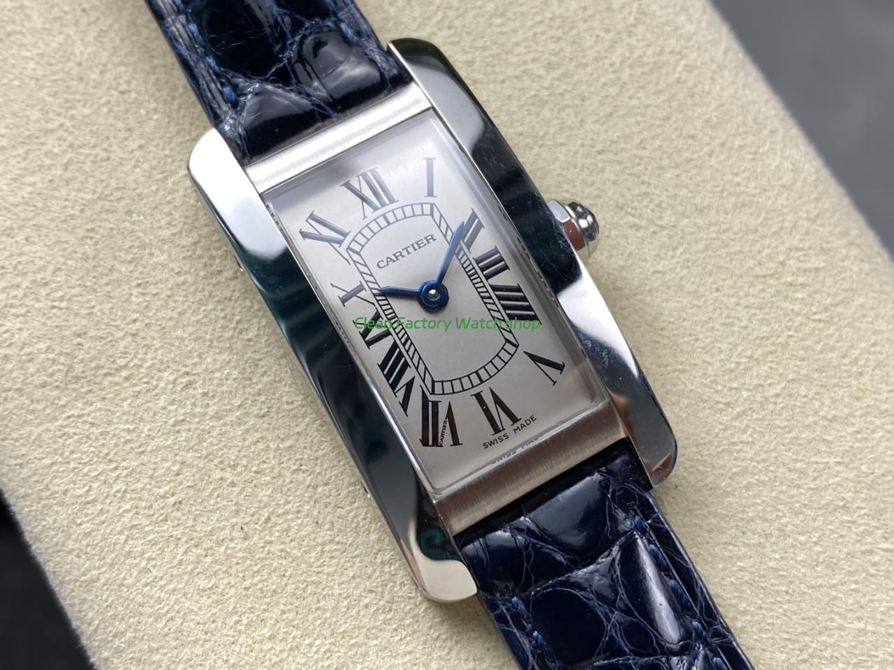 8848 Factory Cartier Tank Américaine 19mm W2601956 Crocodile leather Roman Numerals Silver Dial (1) 8848 Factory Cartier Tank Américaine 19mm W2601956 Crocodile leather Roman Numerals Silver Dial (1)