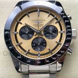 AF Factory Longines Conquest Chronograph L3.835.4.02.6 42mm Full Steel Strap Black Eyes Cha 4 Clean Factory Watch