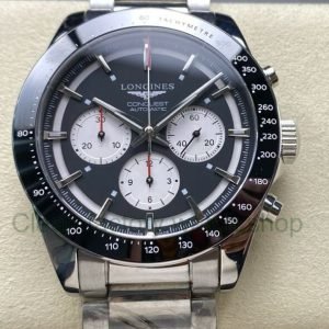 AF Factory Longines Conquest Chronograph L3.835.4.52.6 42mm Full Steel Strap White Eyes Black Dial 10 AF Factory Longines Conquest Chronograph L3.835.4.52.6 42mm Full Steel Strap White Eyes Black D 8 Clean Factory Watch