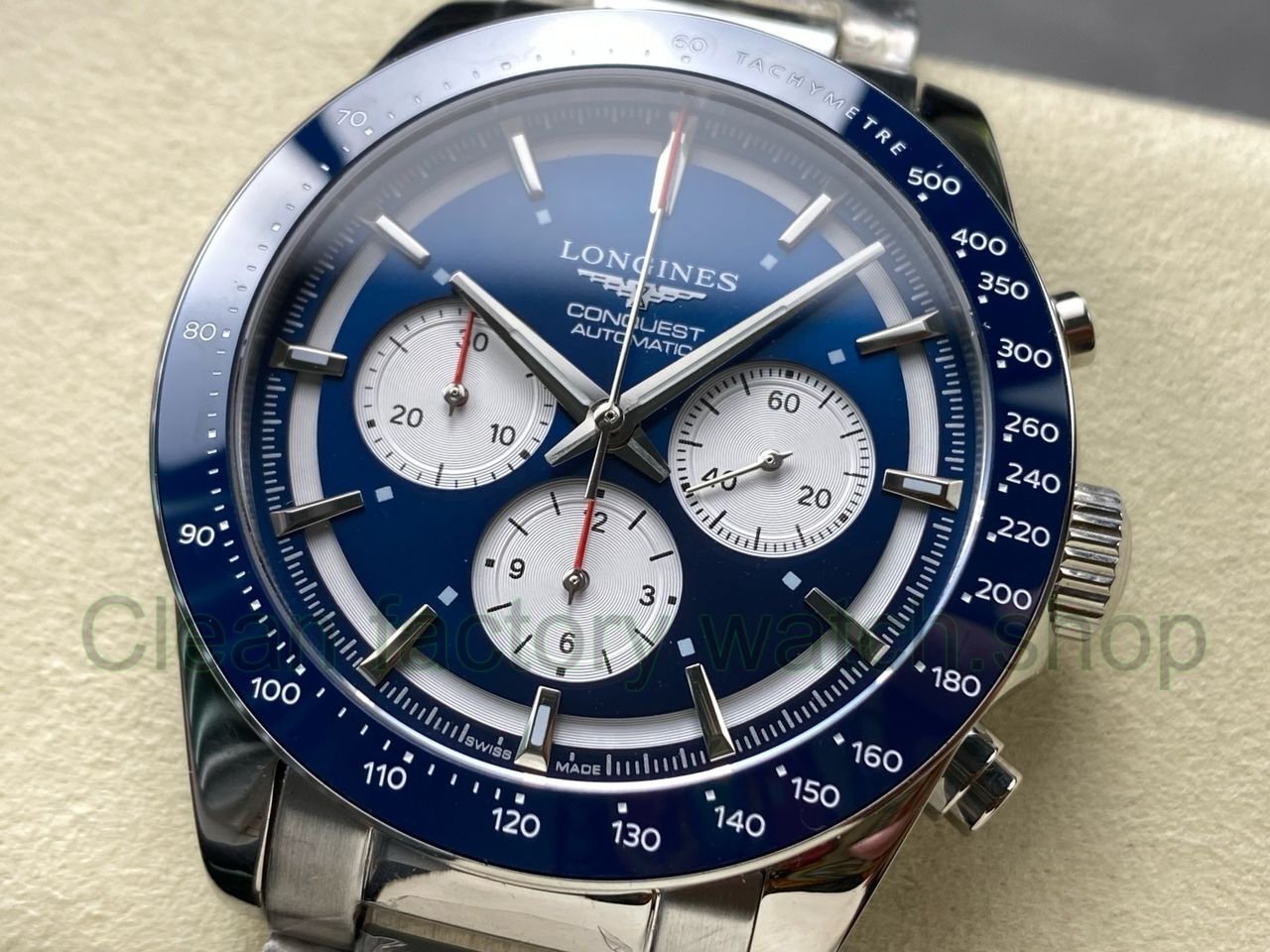 AF Factory Longines Conquest Chronograph L3.835.4.91.2 42mm Full Steel Strap White Eyes Blue Dia (3) AF Factory Longines Conquest Chronograph L3.835.4.91.2 42mm Full Steel Strap White Eyes Blue Dia (3)