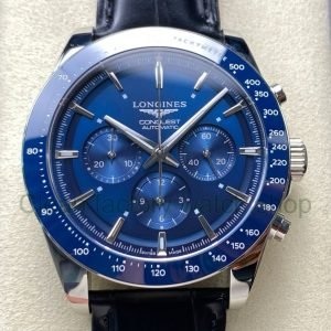 AF Factory Longines Conquest Chronograph L3.835.4.92.6 42mm Steel Leather Strap Blue Dial 24 AF Factory Longines Conquest Chronograph L3.835.4.92.6 42mm Steel Leather Strap Blue Dial 4 Clean Factory Watch
