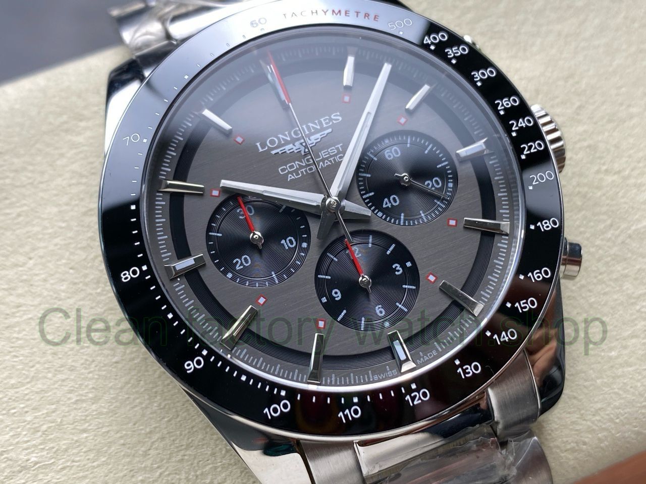 AF Factory Longines Conquest Chronograph L3.836.4.52.9 42mm Full Steel Strap Black Eyes Gray Dia (7) AF Factory Longines Conquest Chronograph L3.836.4.52.9 42mm Full Steel Strap Black Eyes Gray Dia (7)