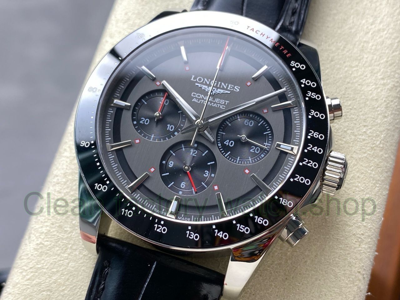 AF Factory Longines Conquest Chronograph L3.836.4.52.9 42mm Steel Leather Strap Black Eyes Gr (4) AF Factory Longines Conquest Chronograph L3.836.4.52.9 42mm Steel Leather Strap Black Eyes Gr (4)