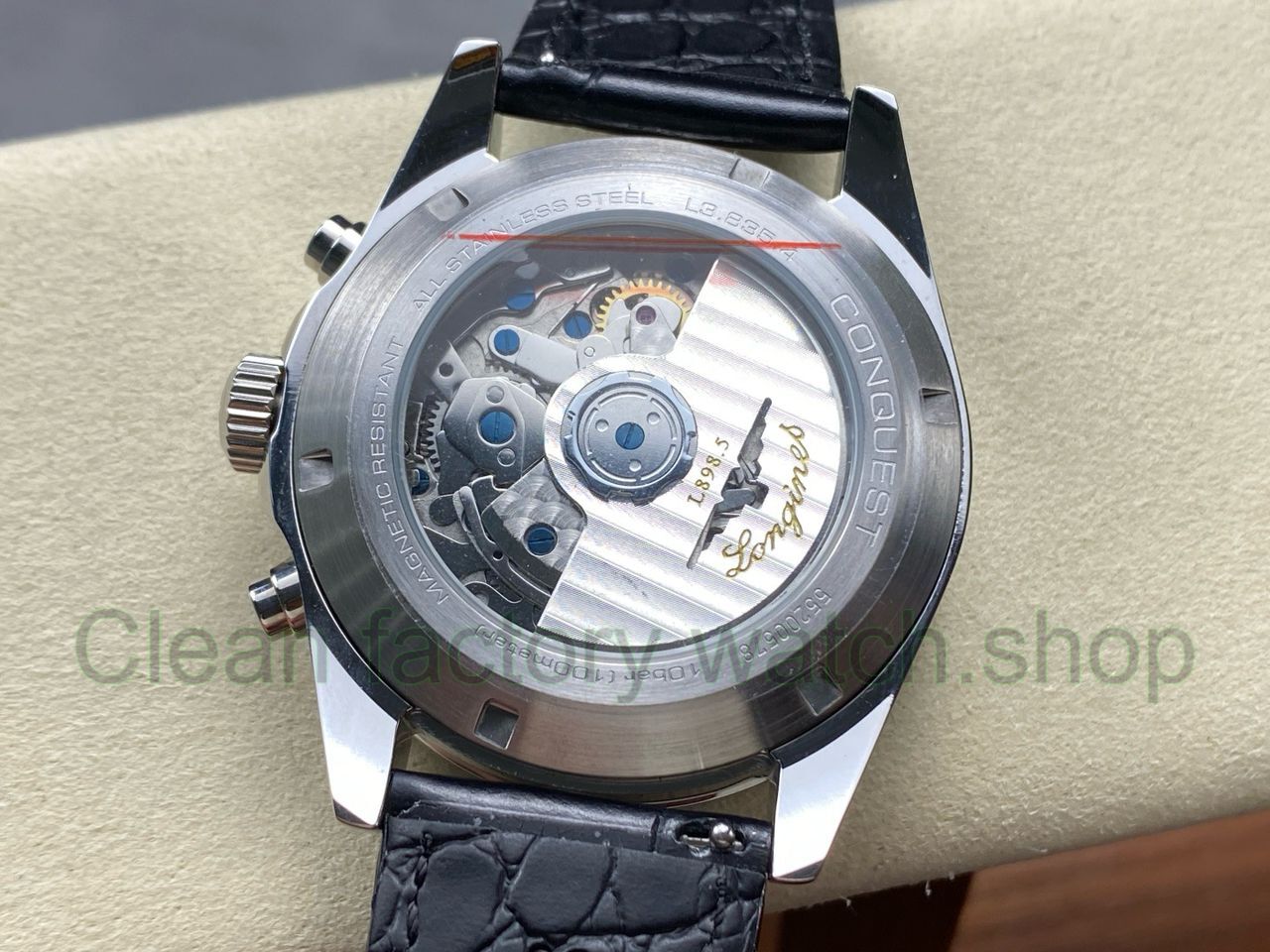 AF Factory Longines Conquest Chronograph L3.836.4.52.9 42mm Steel Leather Strap Black Eyes Gr (9) AF Factory Longines Conquest Chronograph L3.836.4.52.9 42mm Steel Leather Strap Black Eyes Gr (9)