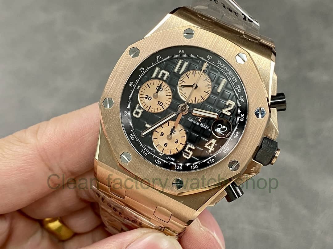 APF Factory Audemars Piguet Royal Oak Offshore Chronograph 26470OR.OO.1000OR.03 42mm Full Rose Gold Blac APF Factory Audemars Piguet Royal Oak Offshore Chronograph 26470OR.OO.1000OR.03 42mm Full Rose Gold Blac