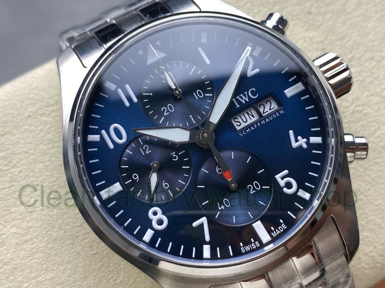 BLS Factory IWC Pilot Chronograph IW388102 41mm Arabic Numerals Blue Dial (1) BLS Factory IWC Pilot Chronograph IW388102 41mm Arabic Numerals Blue Dial (1)