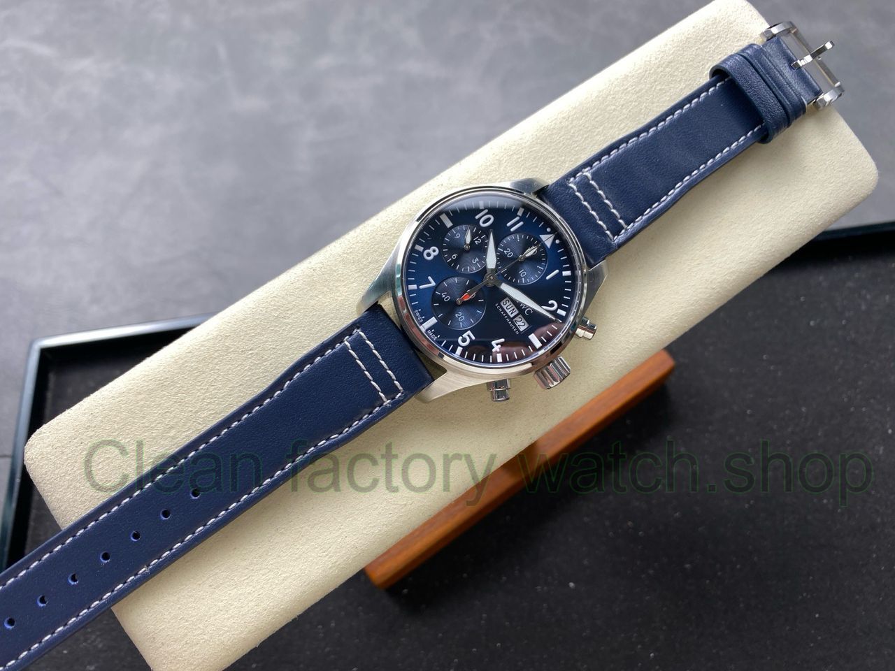BLS Factory IWC Pilot Chronograph IW388102 41mm Leather Strap Blue Dial (15) BLS Factory IWC Pilot Chronograph IW388102 41mm Leather Strap Blue Dial (15)