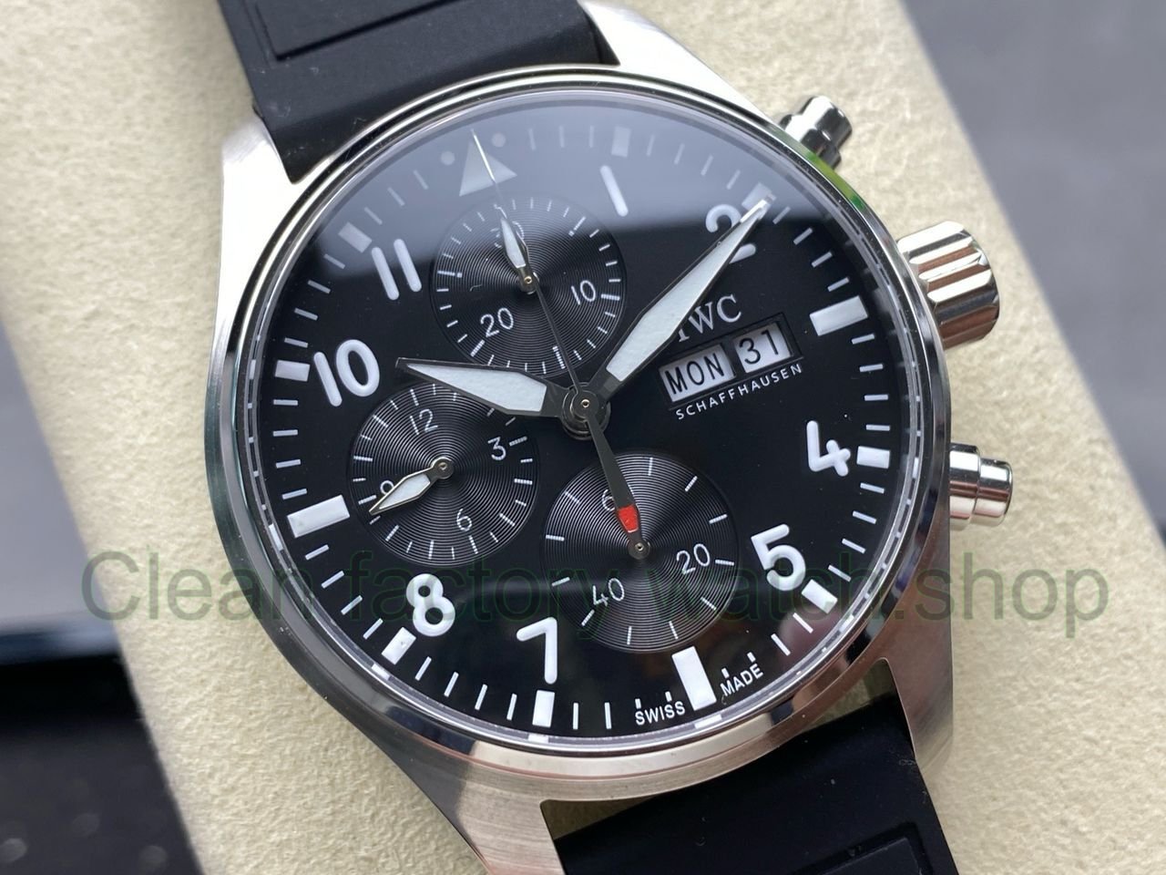 BLS Factory IWC Pilot Chronograph IW388111 41mm Arabic Numerals Black Dial (1) BLS Factory IWC Pilot Chronograph IW388111 41mm Arabic Numerals Black Dial (1)