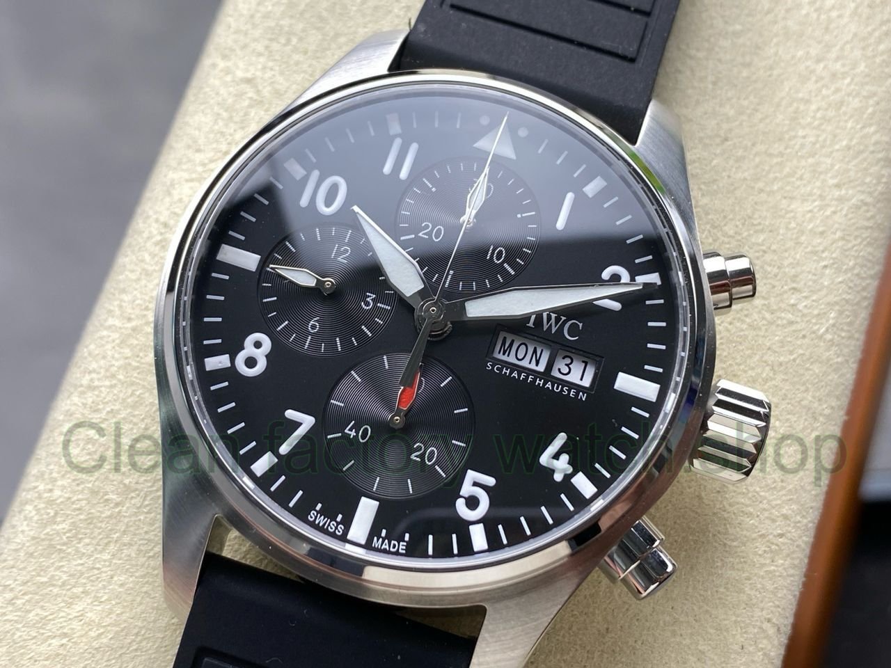 BLS Factory IWC Pilot Chronograph IW388111 41mm Arabic Numerals Black Dial (2) BLS Factory IWC Pilot Chronograph IW388111 41mm Arabic Numerals Black Dial (2)