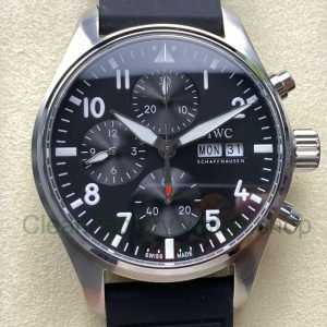 BLS Factory IWC Pilot Chronograph IW388111 41mm Arabic Numerals Black Dial 3 Clean Factory Watch