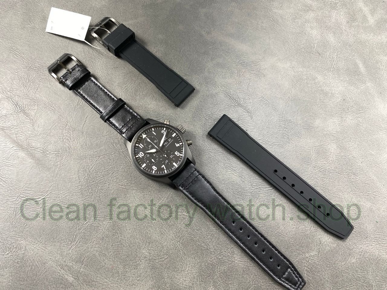 BLS Factory IWC Pilot Chronograph Top Gun IW388106 41mm Leather Strap Black Dial (11) BLS Factory IWC Pilot Chronograph Top Gun IW388106 41mm Leather Strap Black Dial (11)