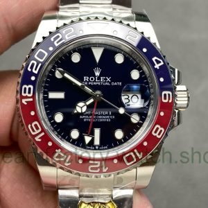 Gold Factory Rolex Pepsi GMT Master II 126719BLRO White Gold Black Dial 7 Clean Factory Watch