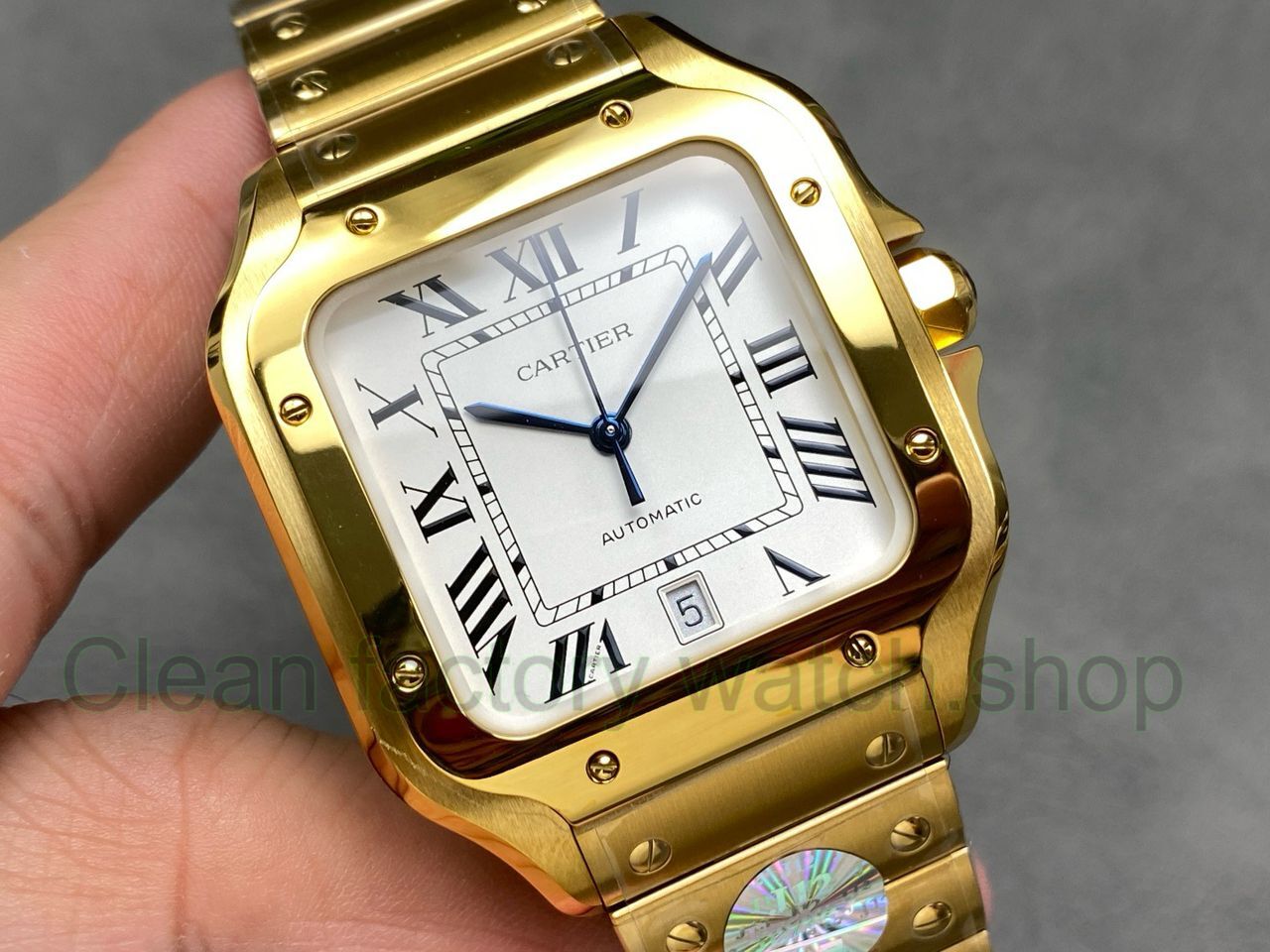J12 Factory Cartier Santos WGSA0029 39.8mm Roman Numerals White Dial (8) J12 Factory Cartier Santos WGSA0029 39.8mm Roman Numerals White Dial (8)