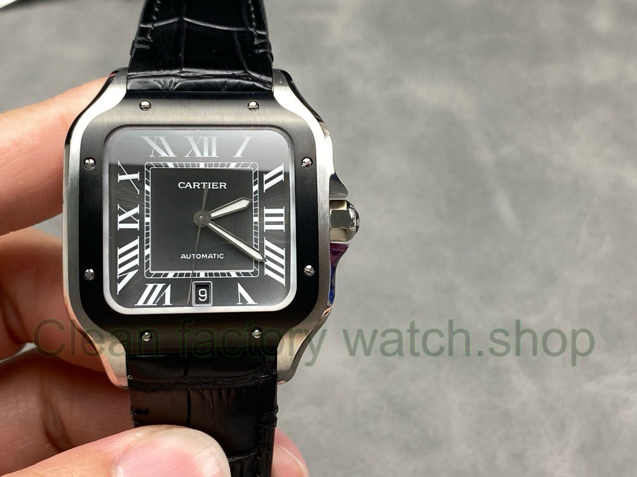 J12 Factory Cartier Santos WSSA0037 39.8mm Roman Numerals Grey Dial 12 Clean Factory Watch