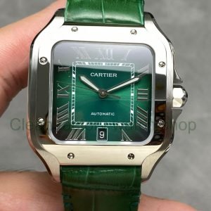 J12 Factory Cartier Santos WSSA0062 39.8mm Leather Strap Roman Numerals Green Dial 12 J12 Factory Cartier Santos WSSA0062 39.8mm Leather Strap Roman Numerals Green Dial 15 Clean Factory Watch