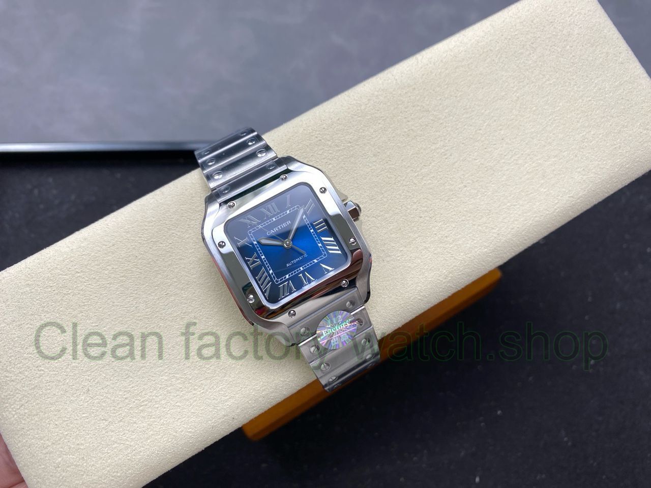 J12 Factory Cartier Santos WSSA0063 39.8mm Roman Numerals Blue Dial (17) J12 Factory Cartier Santos WSSA0063 39.8mm Roman Numerals Blue Dial (17)