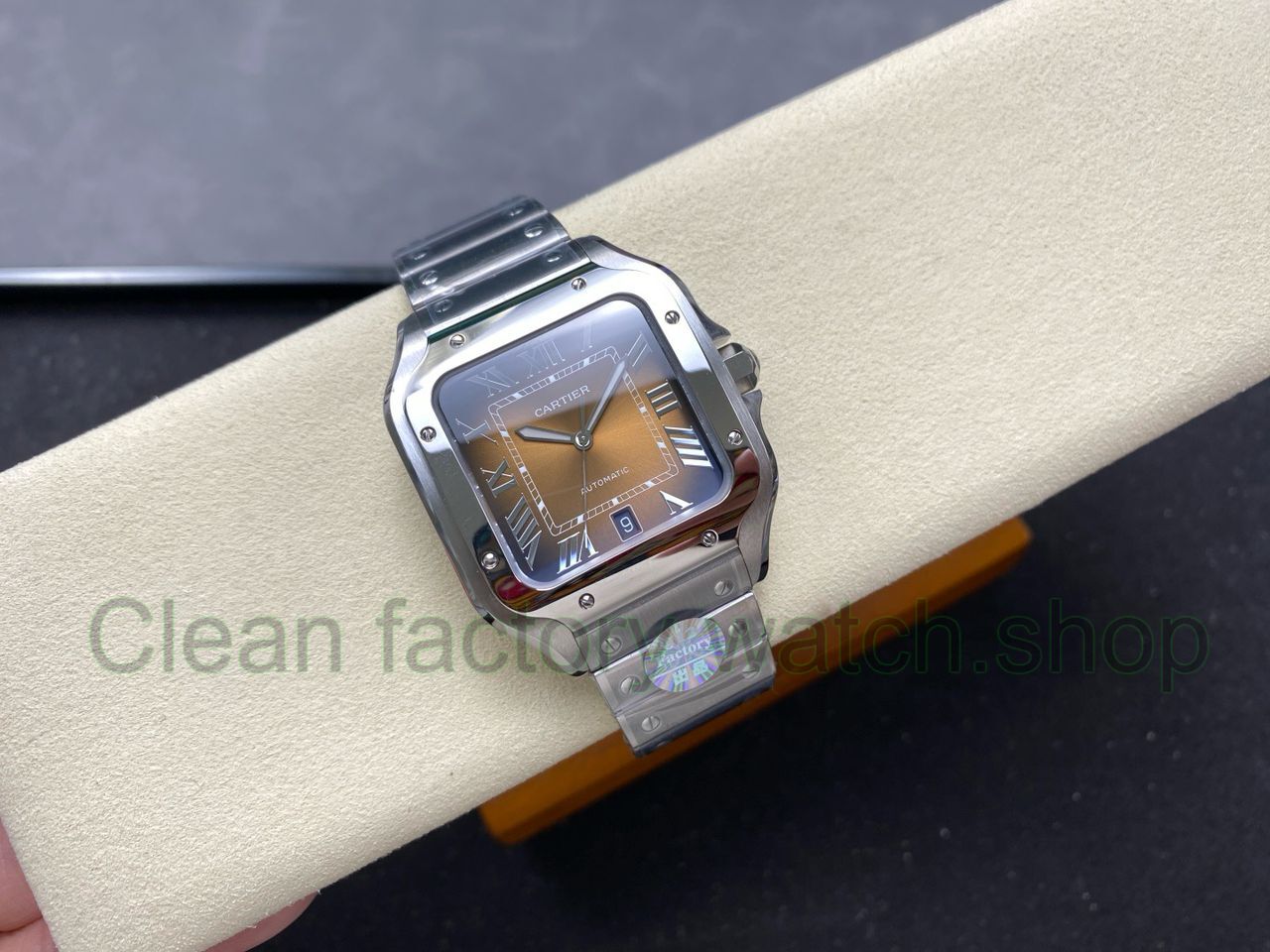 J12 Factory Cartier Santos WSSA0064 39.8mm Roman Numerals Brown Dial (1) J12 Factory Cartier Santos WSSA0064 39.8mm Roman Numerals Brown Dial (1)