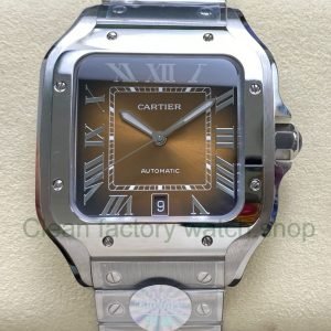 J12 Factory Cartier Santos WSSA0064 39.8mm Roman Numerals Brown Dial 4 J12 Factory Cartier Santos WSSA0064 39.8mm Roman Numerals Brown Dial 6 Clean Factory Watch