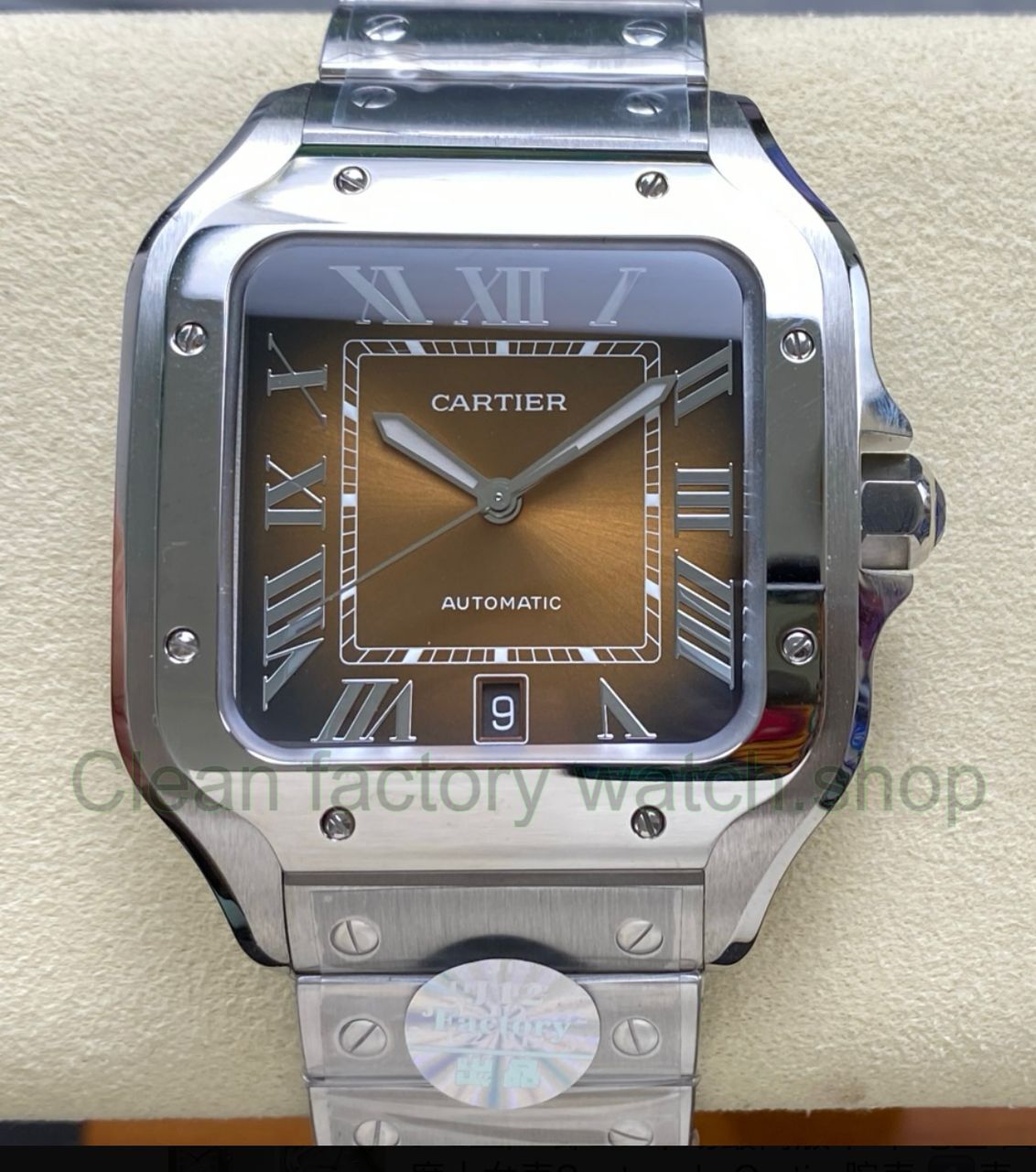 J12 Factory Cartier Santos WSSA0064 39.8mm Roman Numerals Brown Dial 1 J12 Factory Cartier Santos WSSA0064 39.8mm Roman Numerals Brown Dial 6 Clean Factory Watch