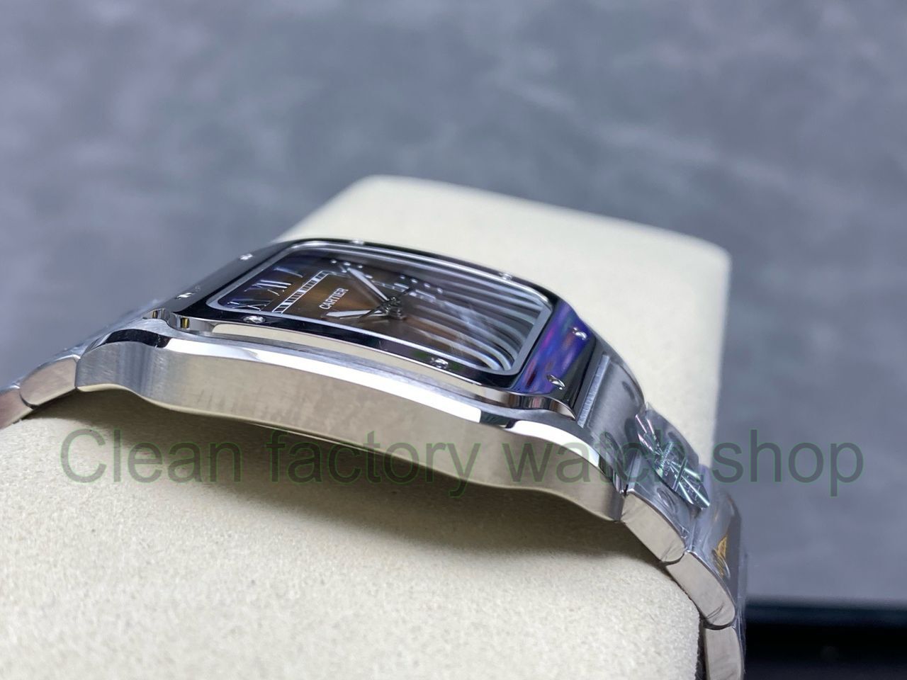 J12 Factory Cartier Santos WSSA0064 39.8mm Roman Numerals Brown Dial (9) J12 Factory Cartier Santos WSSA0064 39.8mm Roman Numerals Brown Dial (9)