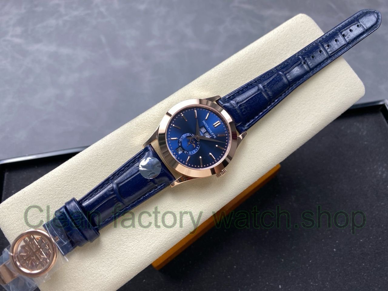 PP+ Factory Patek Philippe Annual Calendar 5396R-015 Rose gold Baguette Blue Dial (6) PP+ Factory Patek Philippe Annual Calendar 5396R-015 Rose gold Baguette Blue Dial (6)